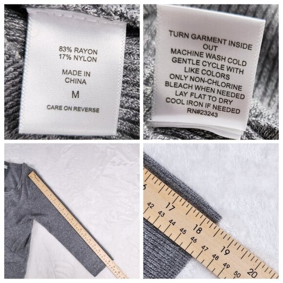 NY&C New York & Company Womens Long Knit Sweater Size M Gray New - Picture 6 of 6